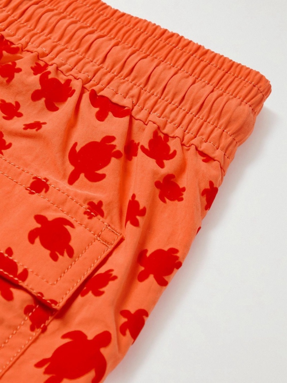 Vilebrequin turtle Mid-Length Logo-Flocked Swim Shorts Orange - Picture 4 of 7